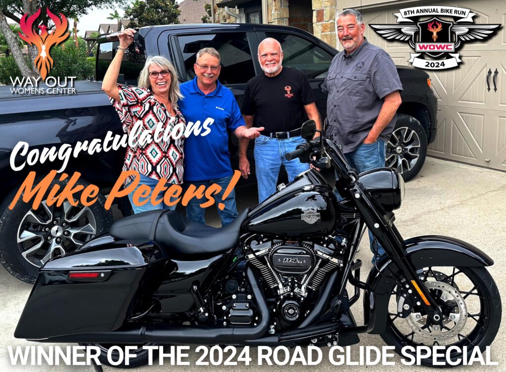 Mike Peters winner of the Road Glide Special at the 2024 WOWC Bike Run